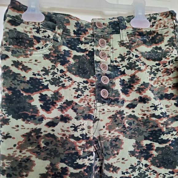 Anthropologie Pilcro corduroy denim skinny cropped high rise jeans Size 27 green - Picture 4 of 9